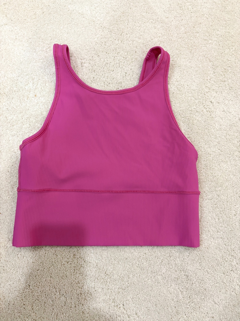 Lululemon Ribbed Power Pivot V-Neck Hot Pink  Tank Top - Picture 3 of 6